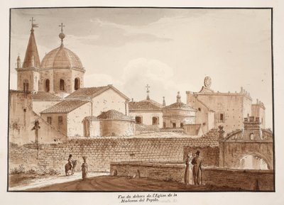 View of the Exterior of the Church of Santa Maria del Popolo by Agostino Tofanelli